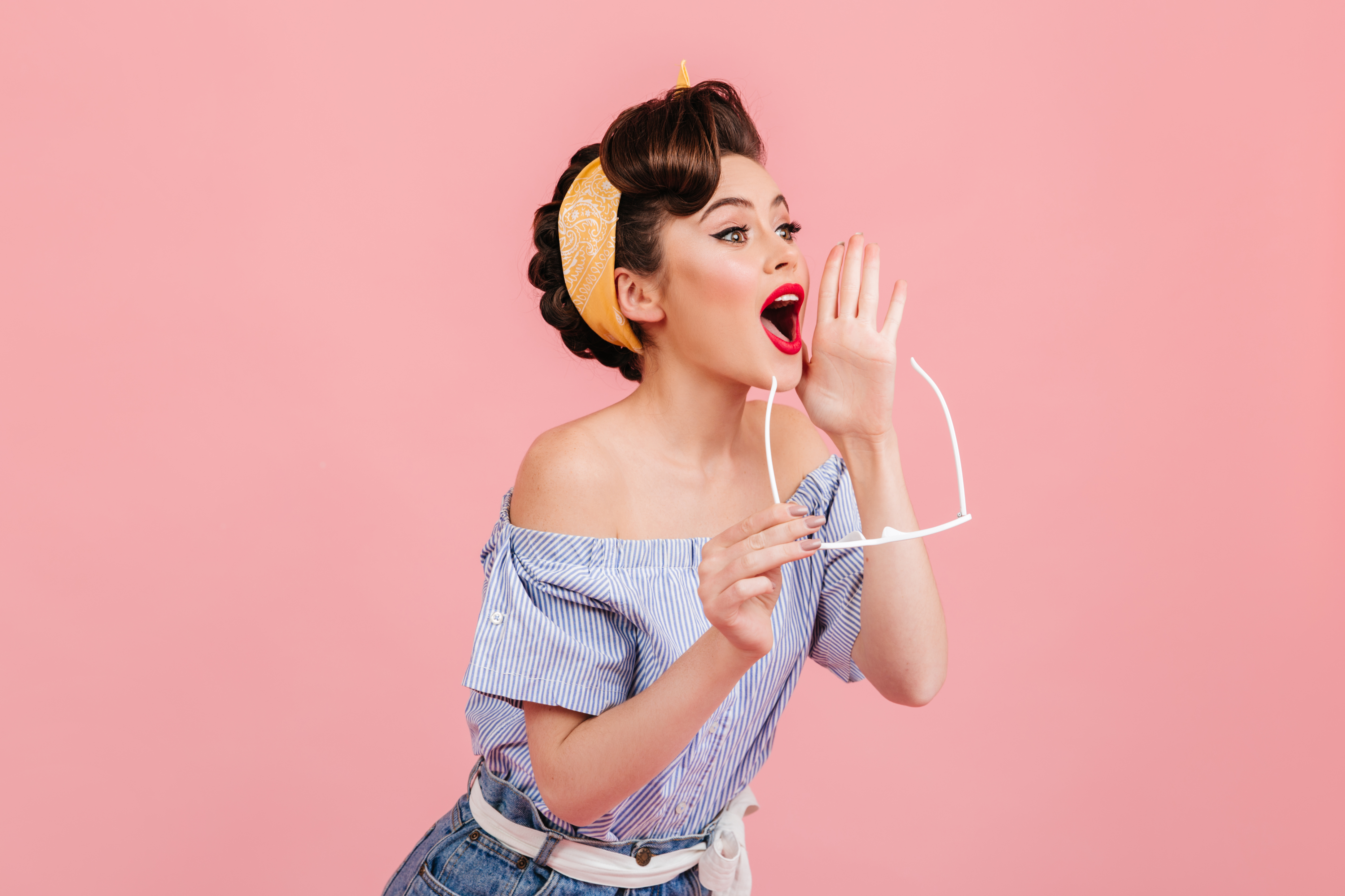 trendy-pinup-girl-screaming-pink-background-lovable
